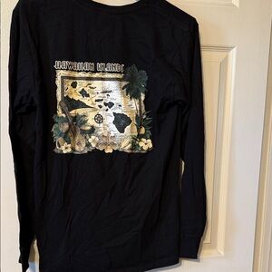 Hawaiian Islands Black Long Sleeve Shirt